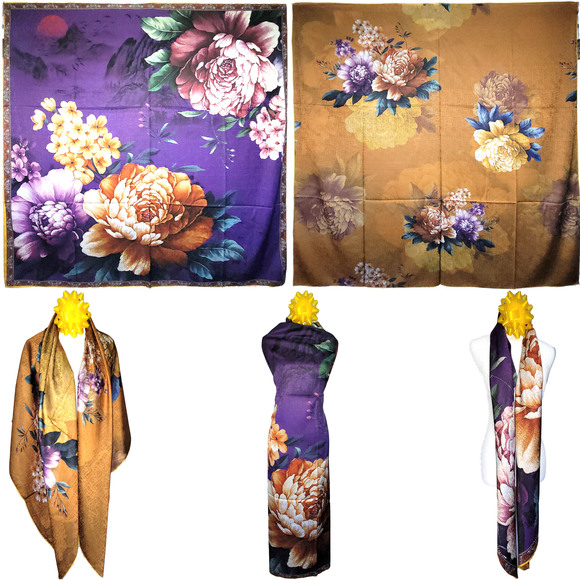 NWT Double Sided Silk Scarf 53